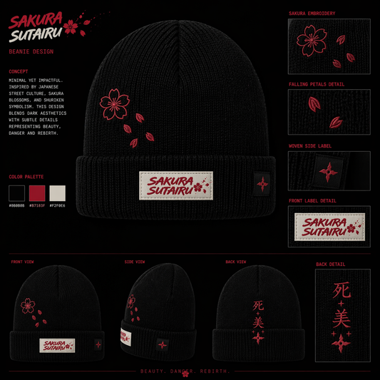 Crimson Sakura Beanie