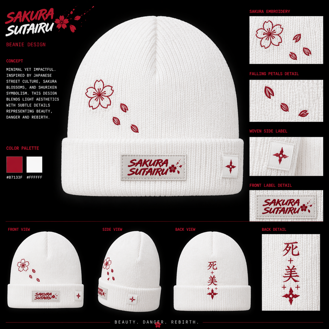 Crimson Sakura Beanie