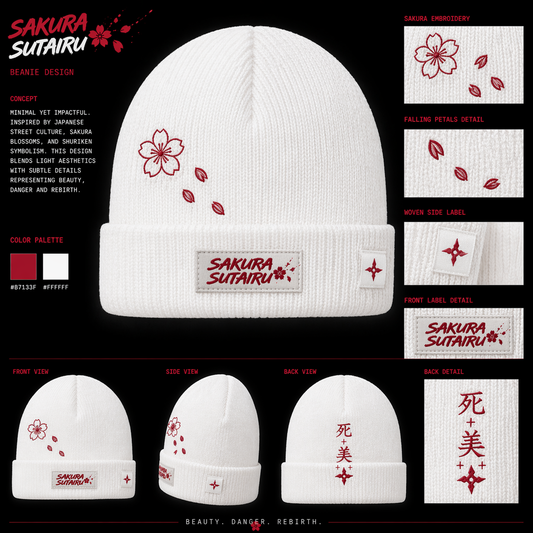 Crimson Sakura Beanie
