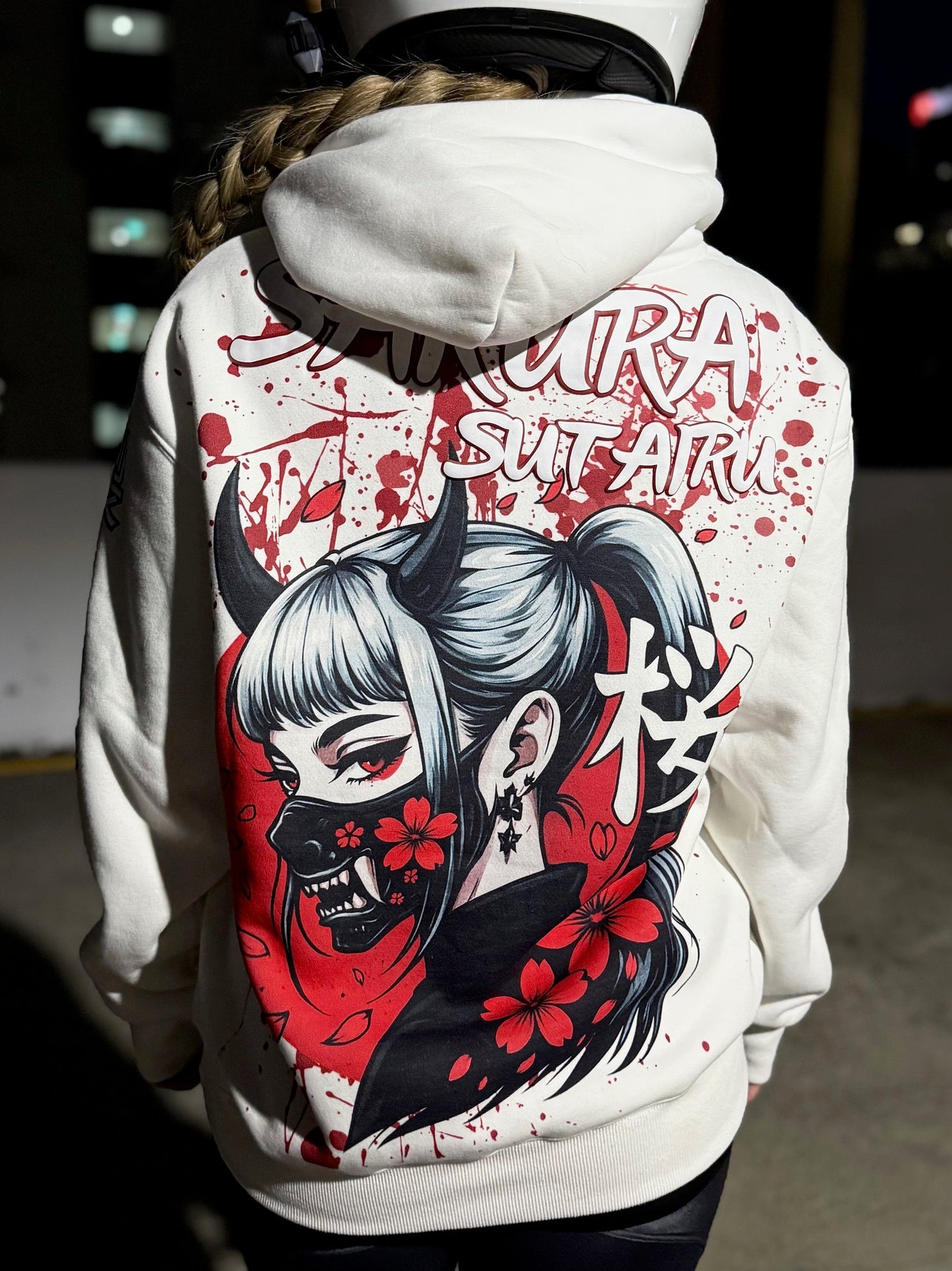 Moonlight: Sakura Red Oni Hoodie